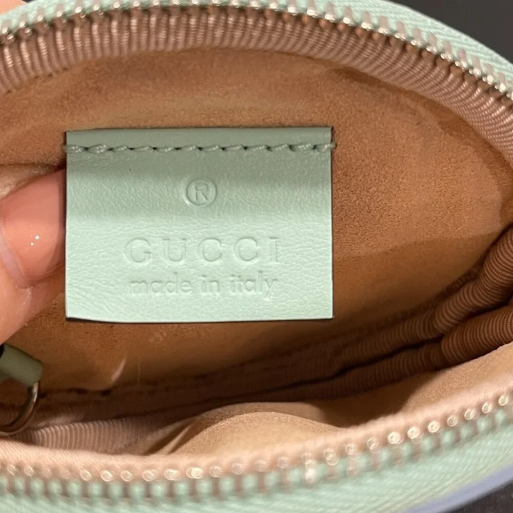 Gucci Calfskin Matelasse Diagonal GG Marmont Round Coin Purse Multi (JB1097)